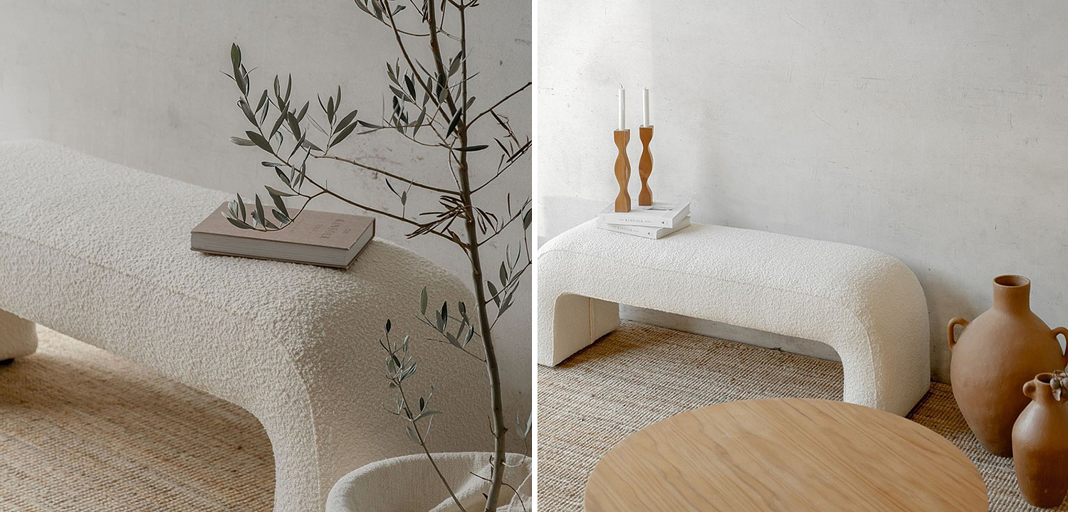 Банкетка Karl Springer Style Large Waterfall Bench in Ivory Boucle Банкетка Karl Springer Style Large Waterfall Bench in Ivory Boucle - Loft-Concept в Тюмени