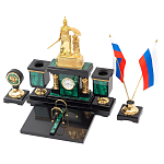 Настольный письменный набор из малахита и долерита Leader Organizer варинант исполнения - 2 | Loft Concept в Тюмени