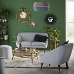 Кресло светло-бирюзовое с принтом Pauley Light Turquoise Armchair варинант исполнения - 6 | Loft Concept в Тюмени