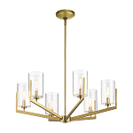 Люстра с 6-ю прозрачными цилиндрическими плафонами Kichler варинант исполнения - 2 | Loft Concept в Тюмени