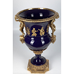 Ваза темно-синего цвета из фарфора с бронзовыми ручками в виде фигур Eden Garden porcelain and bronze варинант исполнения - 7 | Loft Concept в Тюмени