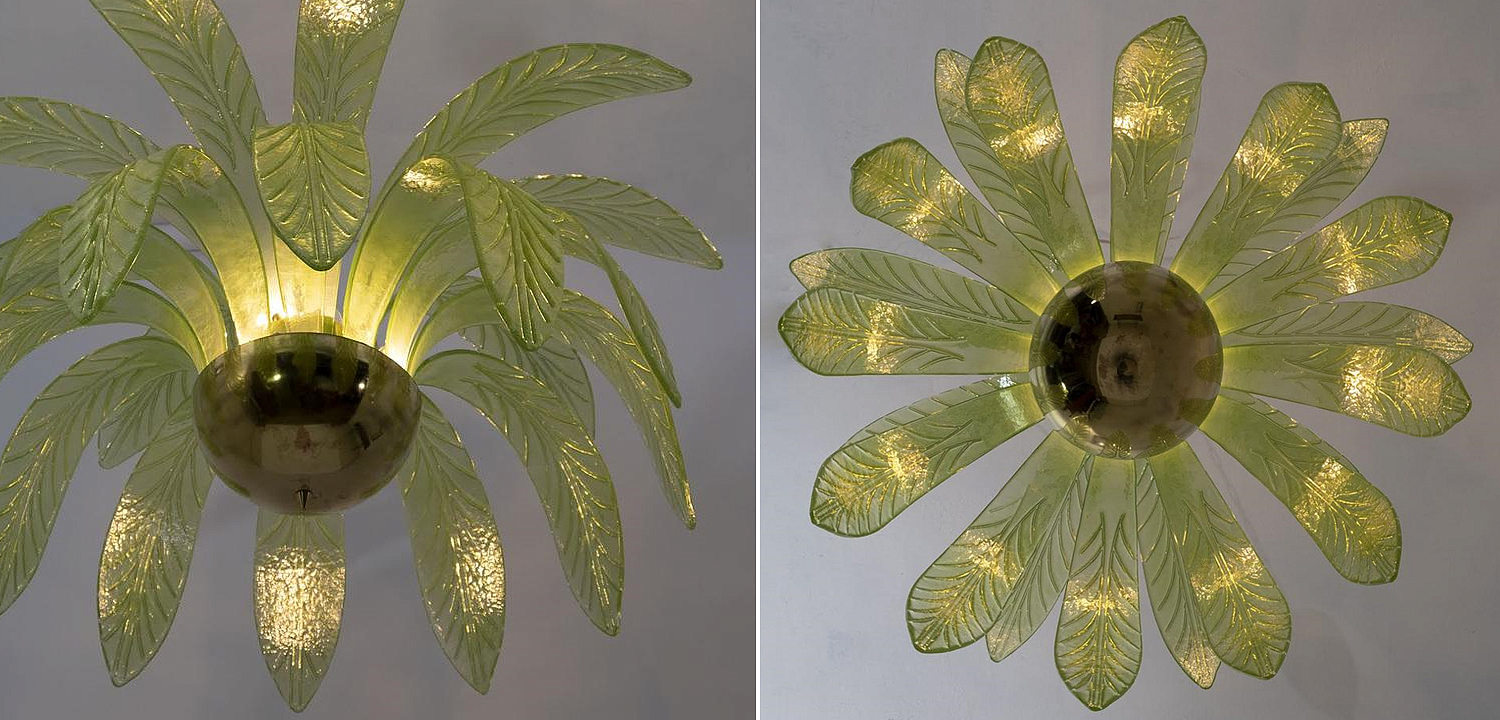 Люстра Дизайнерская Листья Пальмы Modern Chandelier with Palm Leaves Люстра Дизайнерская Листья Пальмы Modern Chandelier with Palm Leaves - Loft-Concept в Тюмени