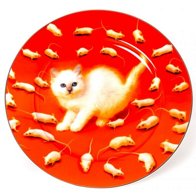 Тарелка Seletti Kitten Оранжевый Бежевый Тарелка Seletti Kitten Оранжевый Бежевый в Тюмени | Loft Concept