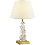 Настольная лампа с абажуром и основанием из хрусталя Neri Crystal Cubes Brass Table Lamp варинант исполнения - 1 | Loft Concept в Тюмени