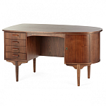 Дизайнерский письменный стол округлой формы с 4-мя ящиками и дверкой с полочками Rili варинант исполнения - 2 | Loft Concept в Тюмени