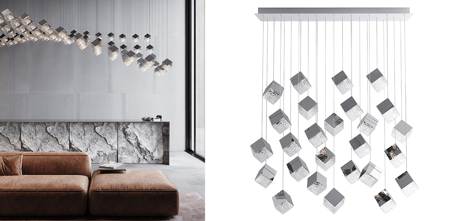 Люстра Pyrite Chrome 26 Rectangle Люстра Pyrite Chrome 26 Rectangle - Loft-Concept в Тюмени