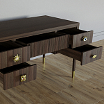 Письменный стол с 4-мя ящиками Elsa Dreams Walnut варинант исполнения - 3 | Loft Concept в Тюмени