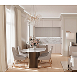 Торшер с белым тканевым абажуром на мраморном основании Cconcise варинант исполнения - 3 | Loft Concept в Тюмени