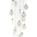 Каскадная люстра с плафонами в виде круглых пластин из хрусталя Esme Round Plates Chandelier 25 варинант исполнения - 2 | Loft Concept в Тюмени