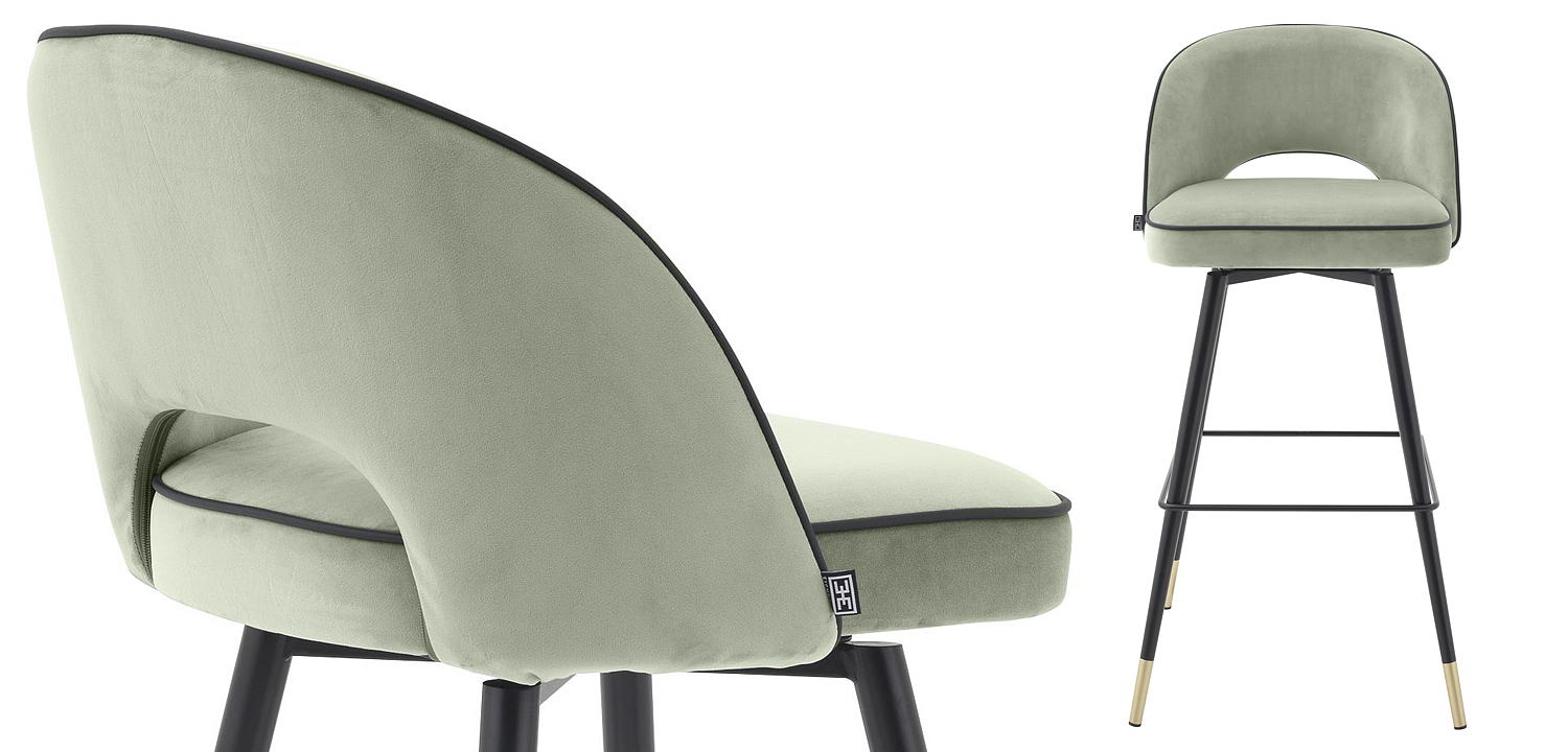 Комплект барных стульев Eichholtz Bar Stool Cliff set of 2 pistache green Комплект барных стульев Eichholtz Bar Stool Cliff set of 2 pistache green - Loft-Concept в Тюмени