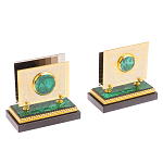 Настольный письменный набор из малахита с декором в виде лошади Leader Organizer варинант исполнения - 5 | Loft Concept в Тюмени