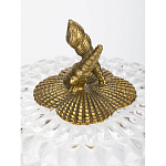 Конфетница прозрачная стеклянная на бронзовых ножках в виде морских коньков с крышкой в виде ракушки Eden Garden варинант исполнения - 2 | Loft Concept в Тюмени