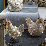 Статуэтка курица с белым цветочным узором и металлическими ножками Rustic Chicken варинант исполнения - 4 | Loft Concept в Тюмени