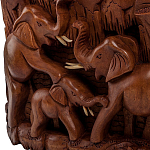 Панно из дерева пирамида из слонов Panel With Animals варинант исполнения - 3 | Loft Concept в Тюмени