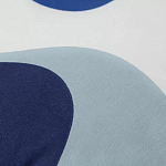 Подушка декоративная хлопковая синего цвета с абстрактным принтом Elysian Flow Azure варинант исполнения - 3 | Loft Concept в Тюмени