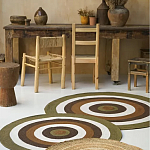 Ковер круглый из хлопка с контрастным узором Bullseye 150 варинант исполнения - 6 | Loft Concept в Тюмени