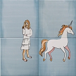 Плитка с узором Девочка единорог варинант исполнения - 1 | Loft Concept в Тюмени