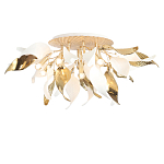 Люстра потолочная с декоративными белыми и золотистыми листьями Wintery flovers варинант исполнения - 1 | Loft Concept в Тюмени