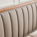 Кровать двуспальная с мягким изголовьем Moon Walnut Bed варинант исполнения - 8 | Loft Concept в Тюмени