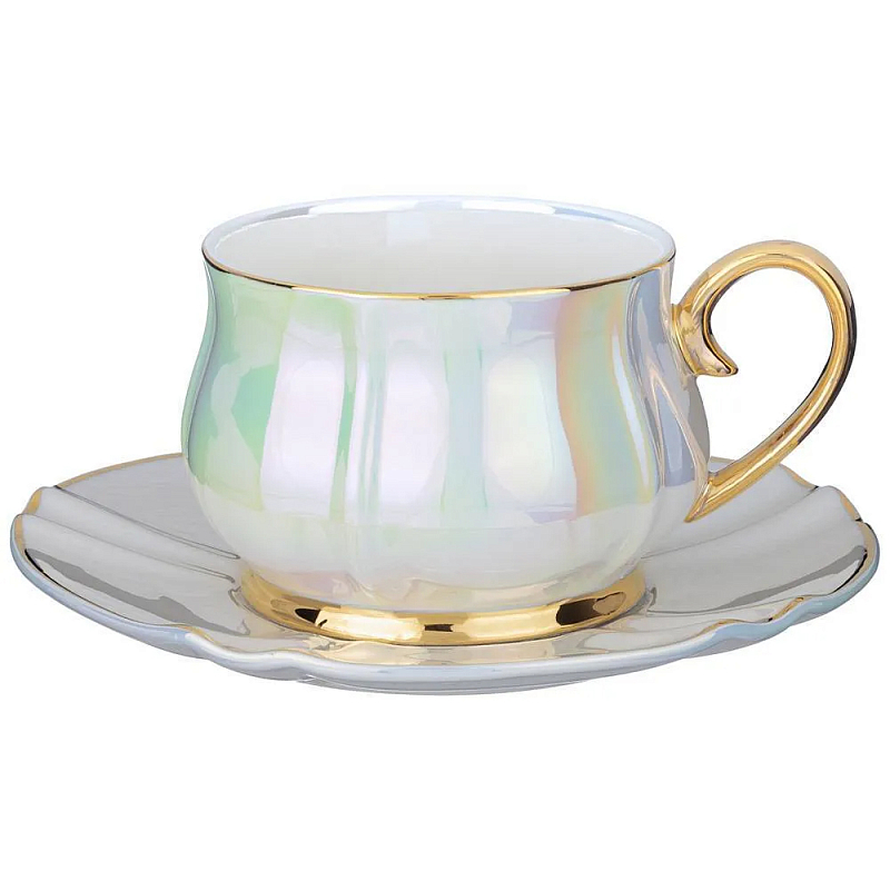 Чайная пара из фарфора 200 мл Porcelain Pearl Жемчужный Чайная пара из фарфора 200 мл Porcelain Pearl Жемчужный в Тюмени | Loft Concept