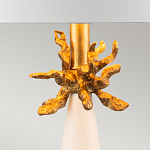 Настольная лампа с декоративным элементом золотого цвета и цилиндрическим абажуром из папье-маше светлого оттенка Flambeau варинант исполнения - 2 | Loft Concept в Тюмени