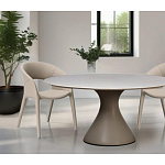 Стол обеденный круглый мраморный на бежевом основании Valedmir варинант исполнения - 6 | Loft Concept в Тюмени