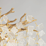 Люстра подвесная золотого цвета с декоративными ветвями и прозрачными рельефными подвесками FAIRYTREE Light варинант исполнения - 6 | Loft Concept в Тюмени