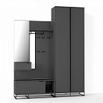 Двухдверный шкаф цвета графит Strict Lines варинант исполнения - 4 | Loft Concept в Тюмени