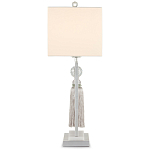 Настольная лампа с прямоугольным тканевым абажуром на белом мраморном основании Silver Threads варинант исполнения - 2 | Loft Concept в Тюмени