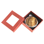 Зеркало карманное складное круглое из натурального камня Оникс в подарочной упаковке Silver Stone Mirrors варинант исполнения - 3 | Loft Concept в Тюмени