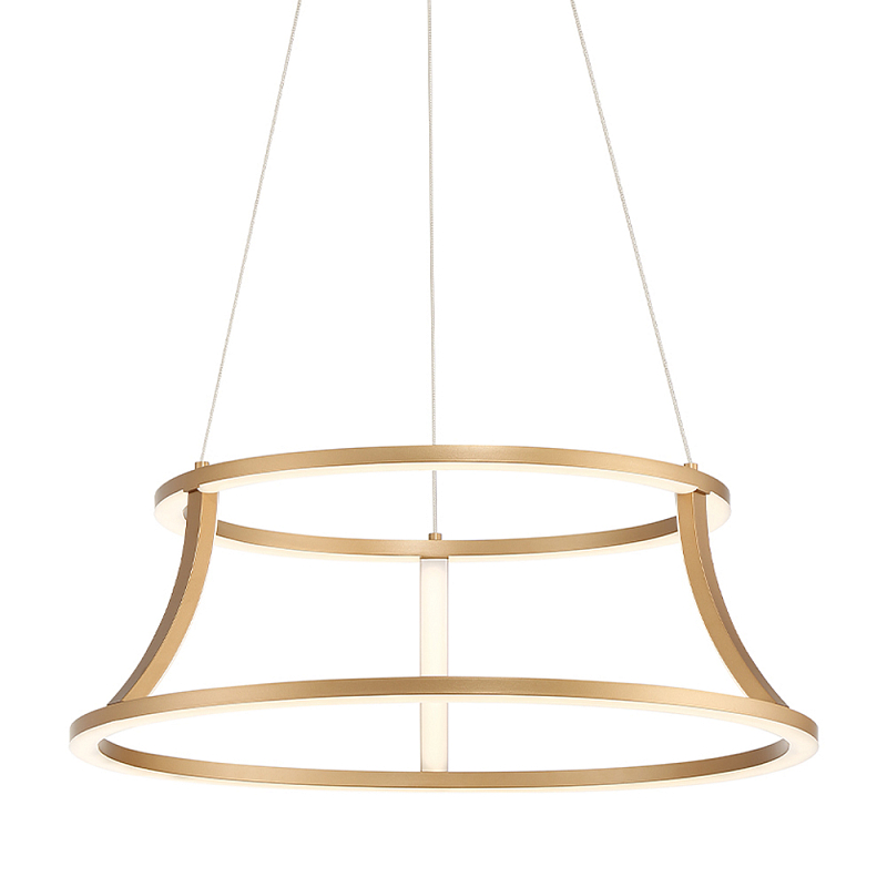 Люстра золотого цвета с 2-мя светодиодными кольцами Eurofase Золотой Прозрачный в Тюмени | Loft Concept 