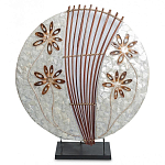 Настольная лампа из перламутра и дерева на подставке Indonesian Shell Flower варинант исполнения - 2 | Loft Concept в Тюмени