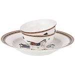 Сервиз обеденный из фарфора с изображением лошадей на 6 персон 23 предмета Porcelain Horse Set  варинант исполнения - 1 | Loft Concept в Тюмени