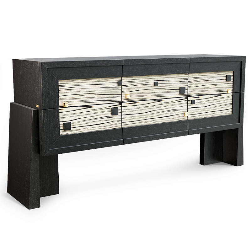 Дизайнерский Комод Tlaloc  Черный матовый Бежевый в Тюмени | Loft Concept 