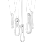 Подвесной светильник белого цвета с 6-ю изогнутыми плафонами Flow Loop варинант исполнения - 1 | Loft Concept в Тюмени