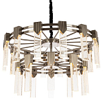 Двухъярусная люстра с прямоугольными хрустальными плафонами Glass Rectangles Chrome Chandelier 76 варинант исполнения - 1 | Loft Concept в Тюмени