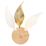 Бра с декоративными белыми и золотыми листьями на текстурном основании Wintery flovers варинант исполнения - 2 | Loft Concept в Тюмени