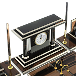 Настольный письменный набор с часами из природного камня обсидиана Team leader варинант исполнения - 5 | Loft Concept в Тюмени