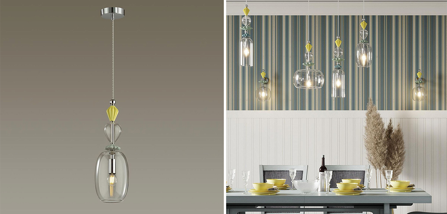Подвесной светильник Iris Glas hanging lamp candy B chrome Подвесной светильник Iris Glas hanging lamp candy B chrome - Loft-Concept в Тюмени