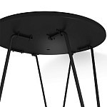 Стол журнальный с круглой столешницей из стекла на 3-х черных ножках Beige Marble варинант исполнения - 5 | Loft Concept в Тюмени