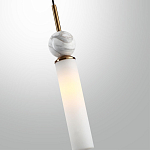 Подвесной светильник с цилиндрическим матовым плафоном и декоративным шаром из камня Orb Essence варинант исполнения - 5 | Loft Concept в Тюмени