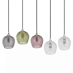 Подвесной светильник каскадный с 5-ю фактурными стеклянными плафонами Cascade with Relief Lampshades варинант исполнения - 3 | Loft Concept в Тюмени