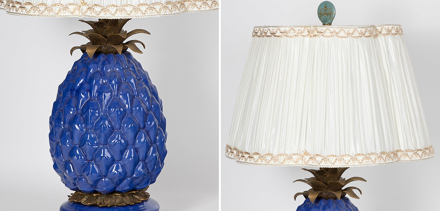 Настольная лампа с абажуром Pineapple Blue Table Lamp Настольная лампа с абажуром Pineapple Blue Table Lamp - Loft-Concept в Тюмени
