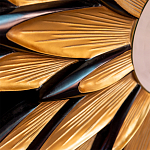 Зеркало-солнце в раме золотого и черного цвета Rays of Peace варинант исполнения - 2 | Loft Concept в Тюмени