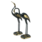Статуэтка бронзовая пара Журавли синие Bronze Birds варинант исполнения - 1 | Loft Concept в Тюмени