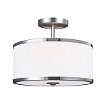 Потолочный светильник с цилиндрическим плафоомн из опалового матового стекла с металлическим обручем Feiss варинант исполнения - 1 | Loft Concept в Тюмени