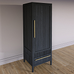 Узкий Шкаф Primo с 2 выдвижными ящиками Черный дуб варинант исполнения - 3 | Loft Concept в Тюмени