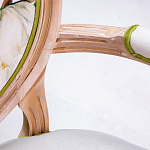 Стул с подлокотниками золотистый из бука с изображением птиц и цветов Blooming Birds 2 варинант исполнения - 3 | Loft Concept в Тюмени