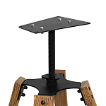 Барный стул со спинкой и мягкой обивкой с ромбами на 4-х деревянных ножках Бежевый Велюр Ava Charm варинант исполнения - 6 | Loft Concept в Тюмени