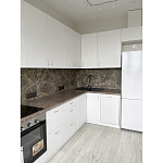 Угловой кухонный гарнитур белый и столешница под мрамор Gene Kitchen Set варинант исполнения - 2 | Loft Concept в Тюмени